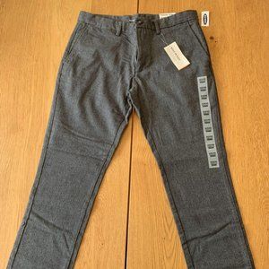 Old Navy Men Gray Cotton Slim Ultimate Built-In Flex Flat Front Pant Size 32X30